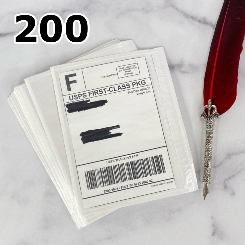 200 (7.5 X 5.5) Clear Postage Invoice Label Pockets PRICE FIRM - Picture 6 of 8